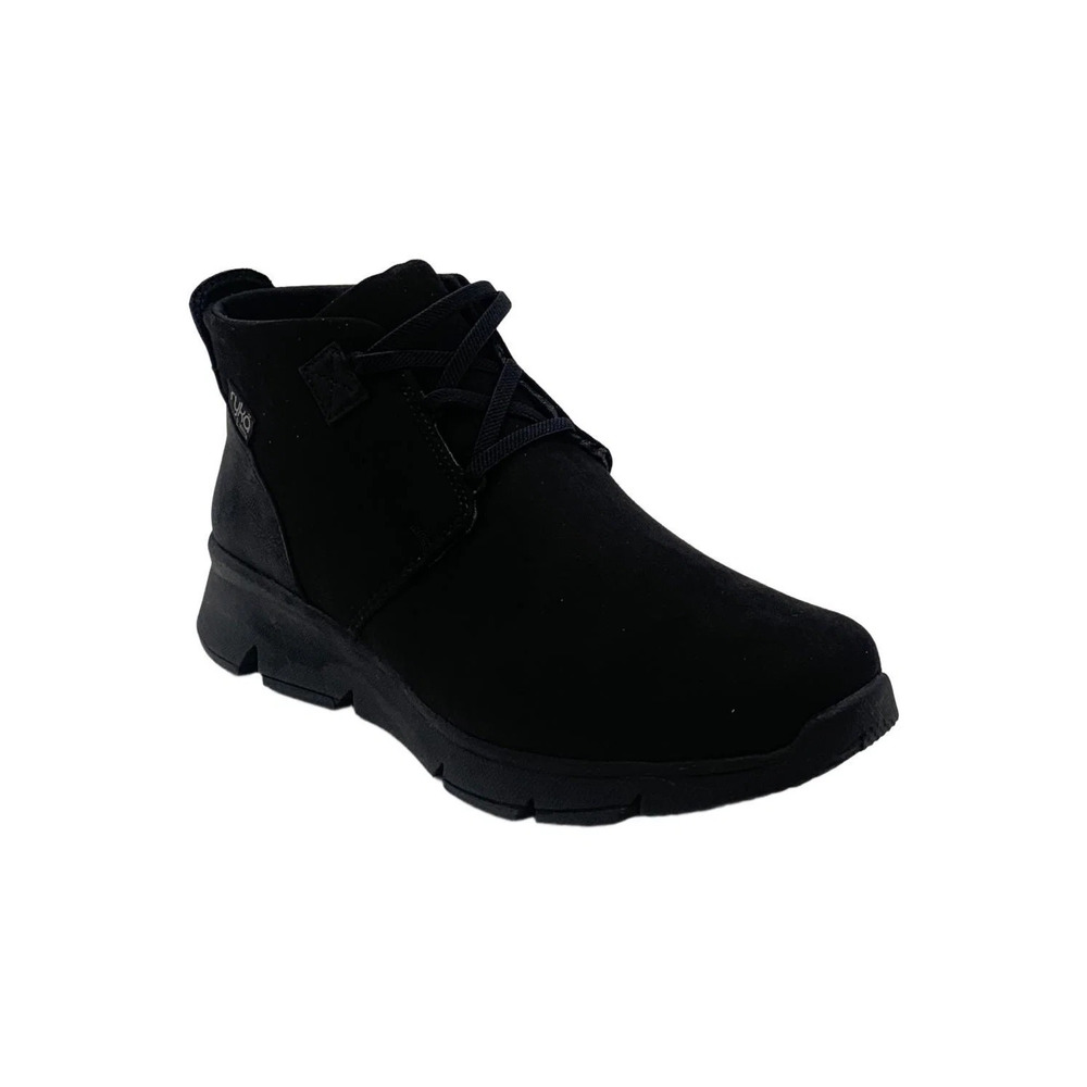 Ryka Candid Womens Water Repellent Lace-Up Ankle Boots Gardenia Black - Medium